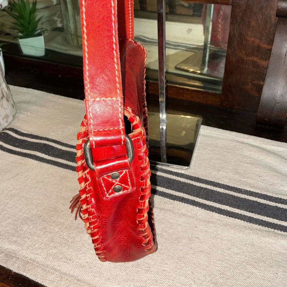 Bed Stu Leather Half Moon Crossbody Shoulder Bag Scarlet Red MSRP $245 - Picture 7 of 15